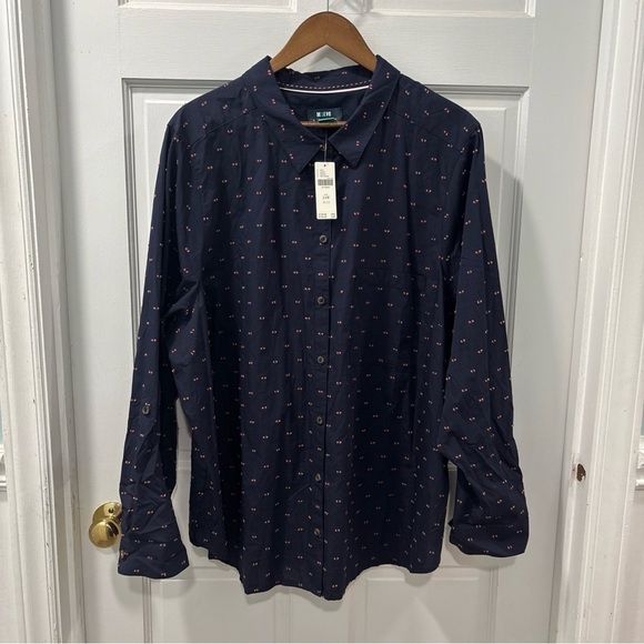Maeve Tops - Maeve By Anthropologie Women’s Long Sleeve Button Down Size 24W Navy Dot NWT